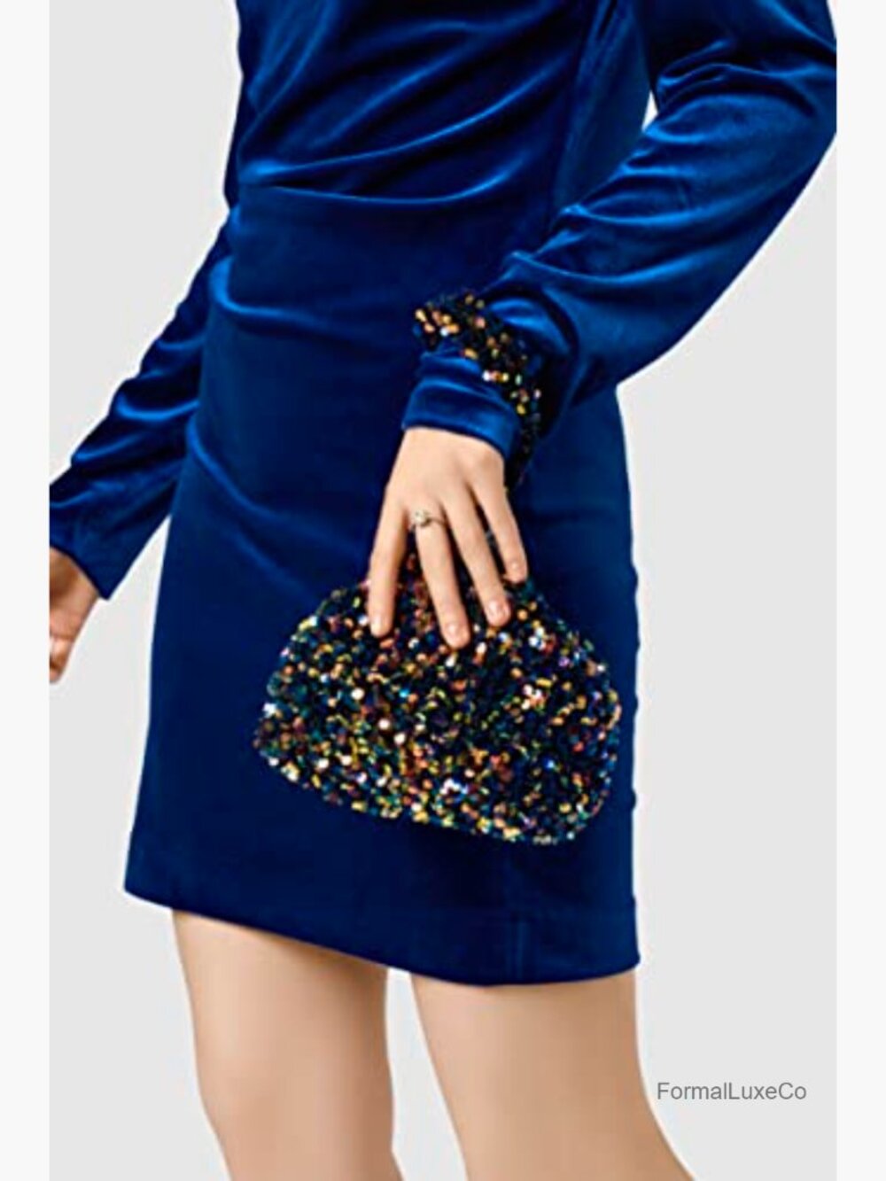 Vintage Sequin Glitter Triangle Clutch Evening Bag for Prom Wedding 1920s Party - Picture 3 of 6